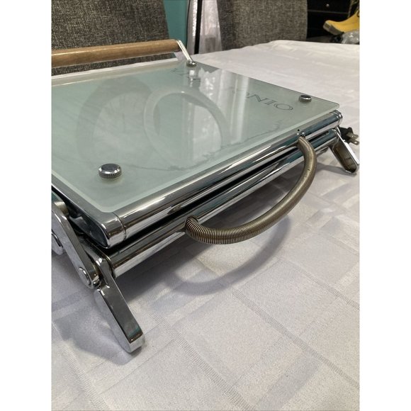 Vitantonio Panini Press Frosted Glass Chrome Wood Handle Grill VTGPN11CAN - Picture 8 of 9